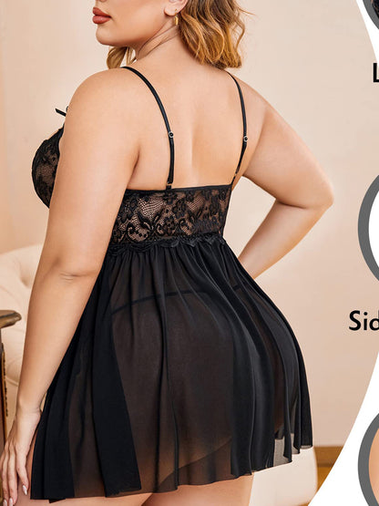 Feels™ Noir Lace Babydoll Nightdress Set